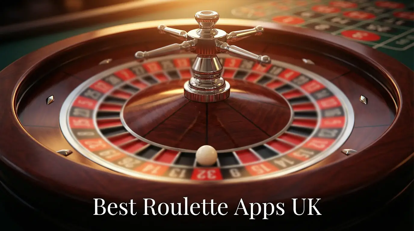 A close-up of a roulette wheel with the ball resting on a number