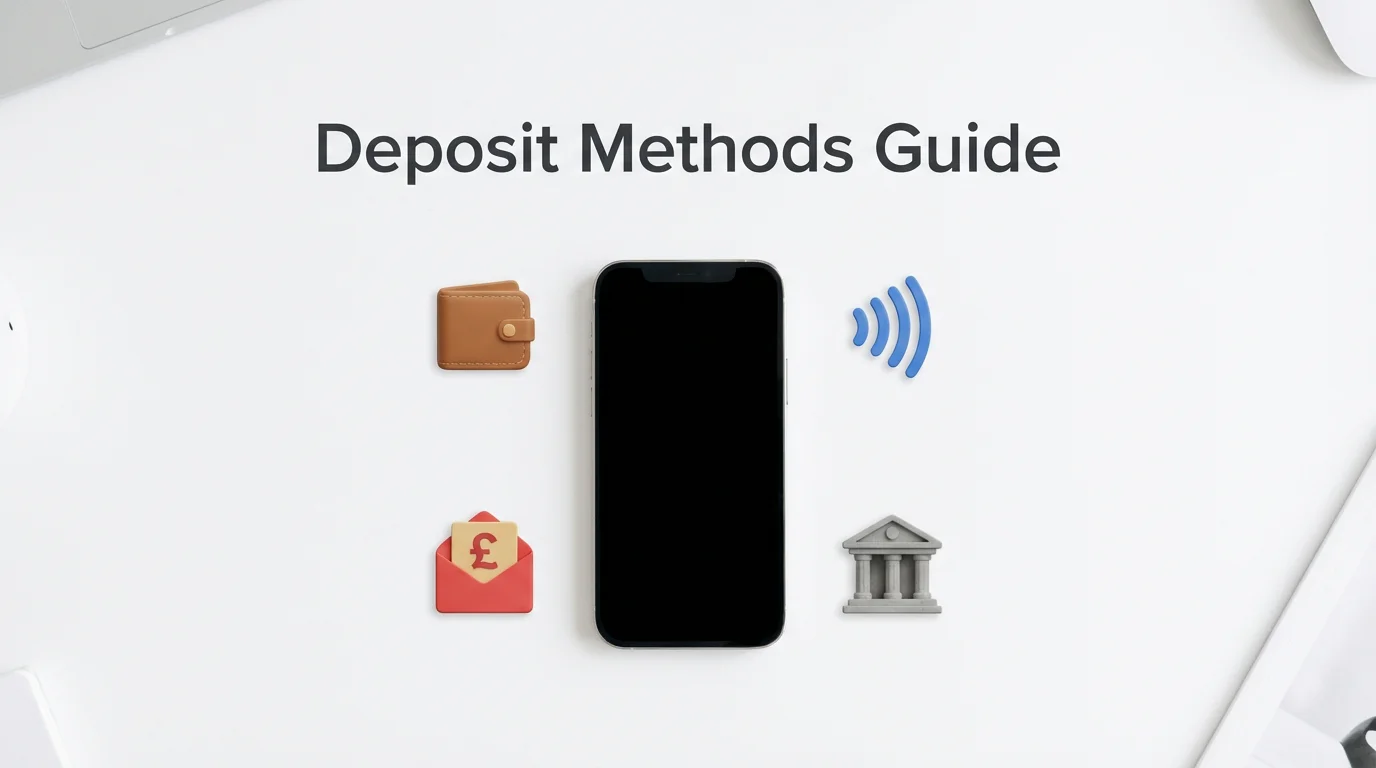 A smartphone surrounded by small payment method icons on a clean white surface