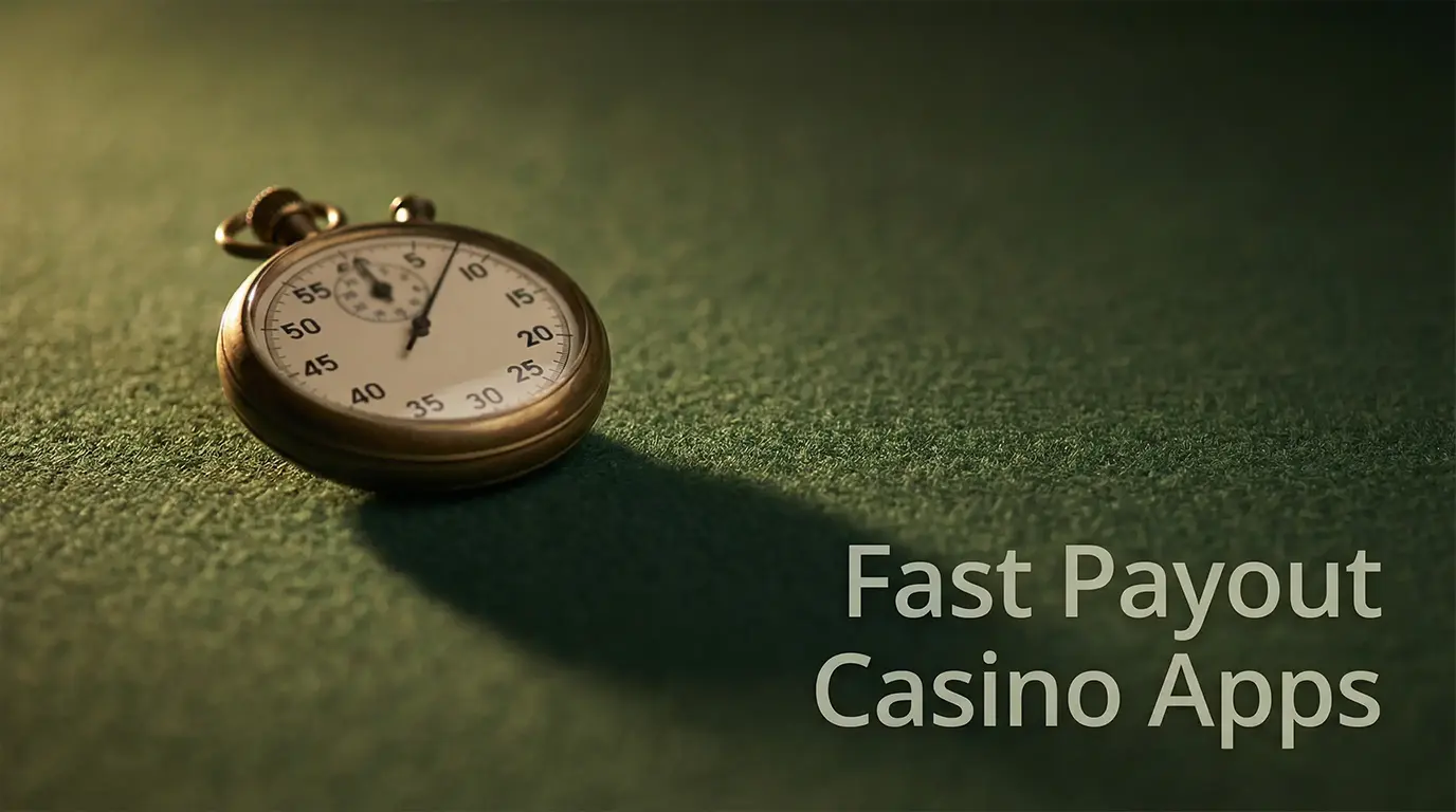 A stopwatch resting on a green felt surface symbolising fast casino payouts