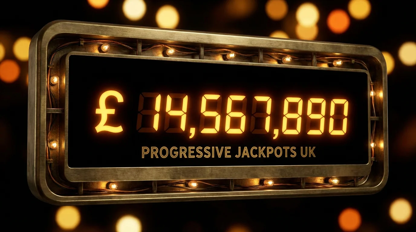 A glowing golden jackpot counter display on a dark background